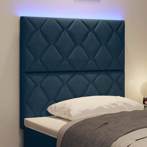 LED glava kreveta Plava 90 cm tkanina - Plava 90 cm Visoki uzglavlje Cijena