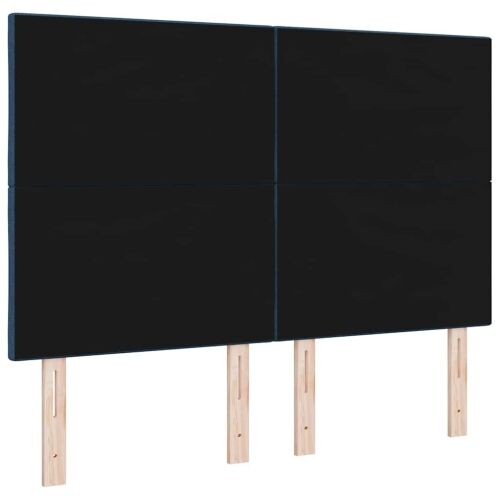 LED glava kreveta Plava 160 cm tkanina - Plava 160 cm Visoki uzglavlje Cijena