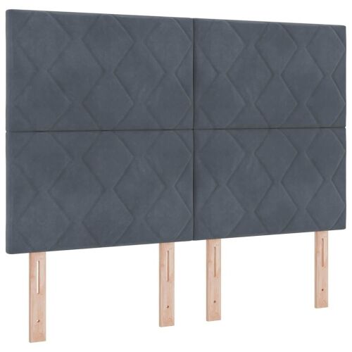 LED glava kreveta Tamno siva 160 cm Baršun - Tamno siva 160 cm Visoki uzglavlje Cijena