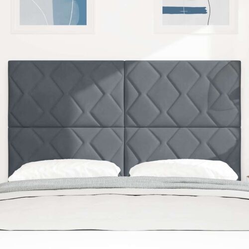 LED glava kreveta Tamno siva 160 cm Baršun - Tamno siva 160 cm Visoki uzglavlje Cijena
