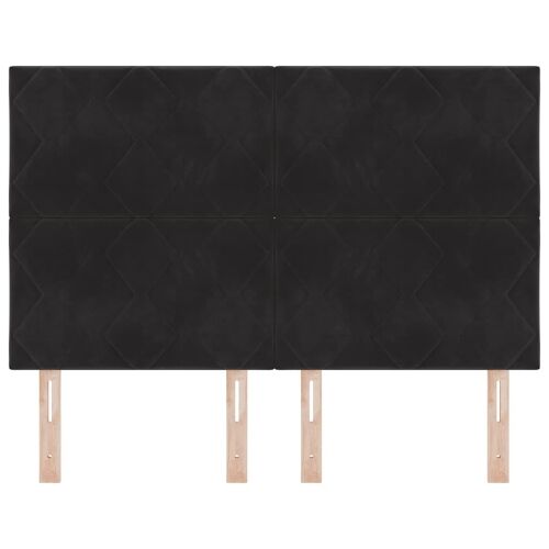 LED glava kreveta Crna 160 cm Baršun - Crna 160 cm Visoki uzglavlje Cijena