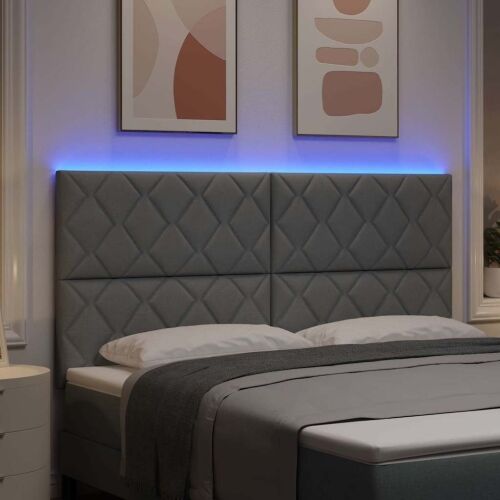 LED glava kreveta Svijetlo siva 180 cm tkanina - Svjetlosiva 180 cm Visoki uzglavlje Cijena