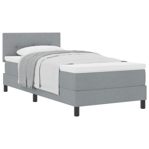 Box spring krevet Svijetlo siva 80 x 200 cm tkanina - Svjetlosiva 80 x 200 cm Prošiveno gumbima Cijena
