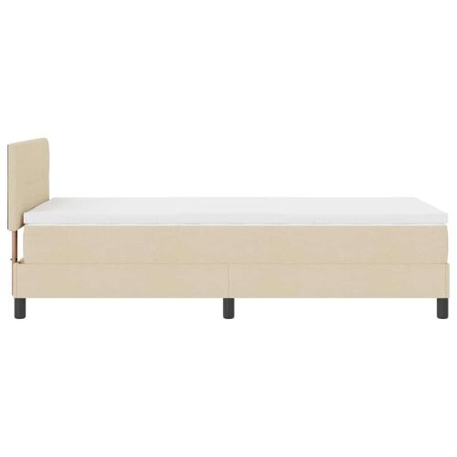 Box spring krevet s uzglavljem Krema 80 x 200 cm tkanina - Krema 80 x 200 cm Prošiveno gumbima Cijena