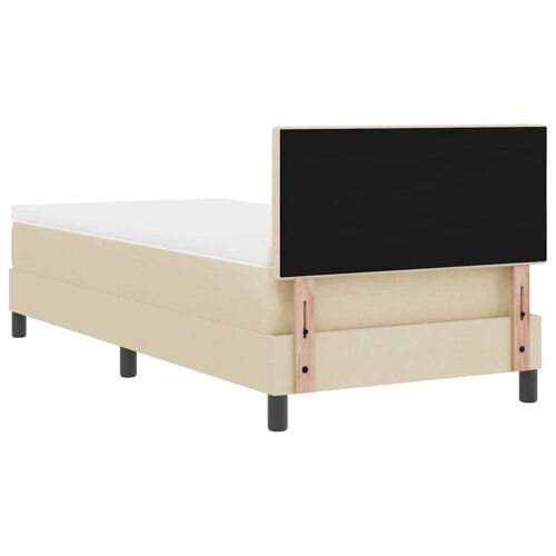 Box spring krevet s uzglavljem Krema 80 x 200 cm tkanina - Krema 80 x 200 cm Prošiveno gumbima Cijena