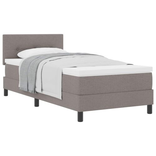 Box spring krevet Sivo-smeđa 90 x 190 cm tkanina - Sivo-smeđa 90 x 190 cm Prošiveno gumbima Cijena