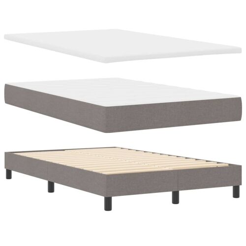 Box spring krevet Sivo-smeđa 120 x 200 cm tkanina - Sivo-smeđa 120 x 200 cm Prošiveno gumbima Cijena