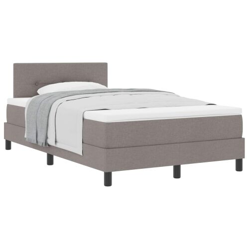 Box spring krevet Sivo-smeđa 120 x 200 cm tkanina - Sivo-smeđa 120 x 200 cm Prošiveno gumbima Cijena