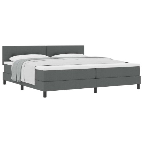 Box spring krevet Tamno siva 200 x 200 cm tkanina - Tamno siva 200 x 200 cm Prošiveno gumbima Cijena