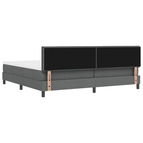 Box spring krevet Tamno siva 200 x 200 cm tkanina - Tamno siva 200 x 200 cm Prošiveno gumbima Cijena