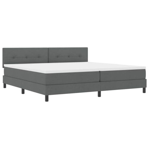 Box spring krevet Tamno siva 200 x 200 cm tkanina - Tamno siva 200 x 200 cm Prošiveno gumbima Cijena