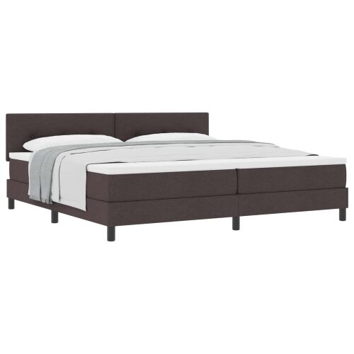 Box spring krevet Tamno smeđa 200 x 200 cm tkanina - Tamno smeđa 200 x 200 cm Prošiveno gumbima Cijena