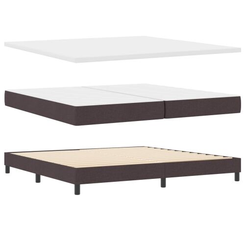 Box spring krevet Tamno smeđa 200 x 200 cm tkanina - Tamno smeđa 200 x 200 cm Prošiveno gumbima Cijena