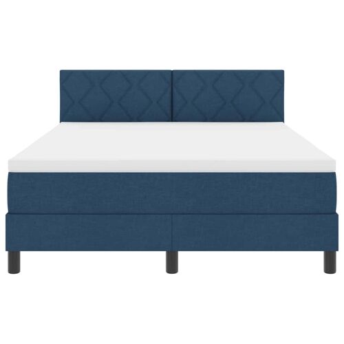 Box spring krevet s uzglavljem Plava 160 x 200 cm tkanina - Plava 160 x 200 cm Dizajn s rombovima Cijena