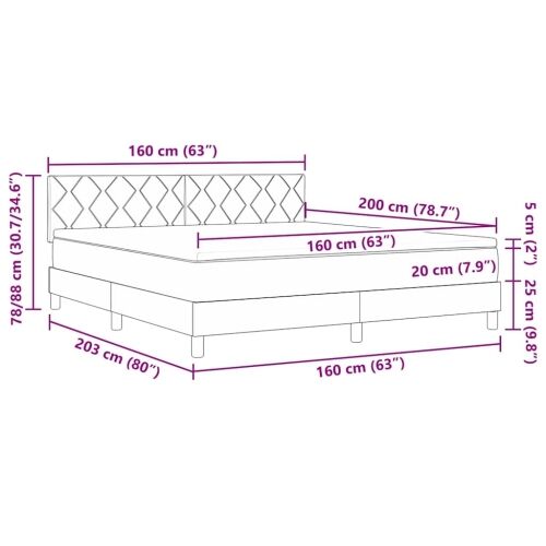 Box spring krevet s uzglavljem Plava 160 x 200 cm tkanina - Plava 160 x 200 cm Dizajn s rombovima Cijena