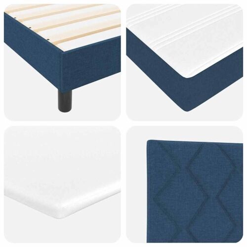 Box spring krevet s uzglavljem Plava 160 x 200 cm tkanina - Plava 160 x 200 cm Dizajn s rombovima Cijena