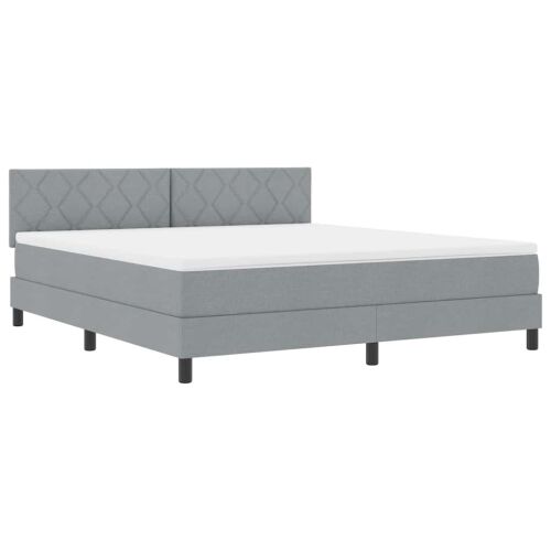 Box spring krevet Svijetlo siva 180 x 200 cm tkanina - Svjetlosiva 180 x 200 cm Dizajn s rombovima Cijena