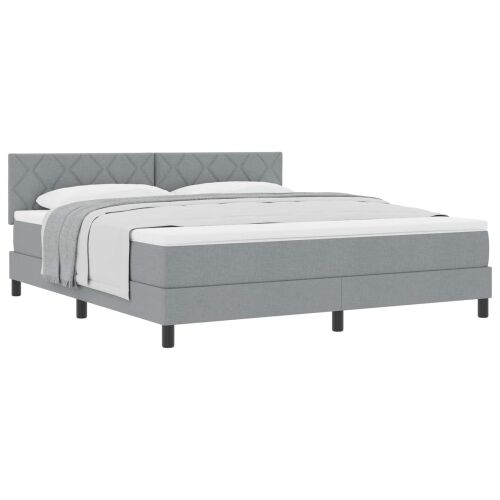 Box spring krevet Svijetlo siva 180 x 200 cm tkanina - Svjetlosiva 180 x 200 cm Dizajn s rombovima Cijena