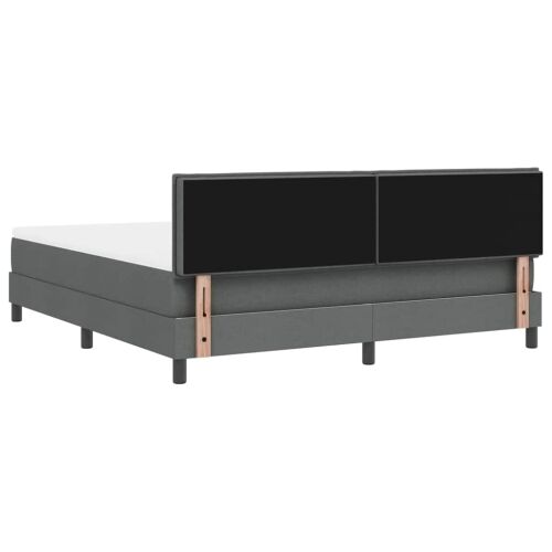 Box spring krevet Tamno siva 180 x 200 cm tkanina - Tamno siva 180 x 200 cm Dizajn s rombovima Cijena