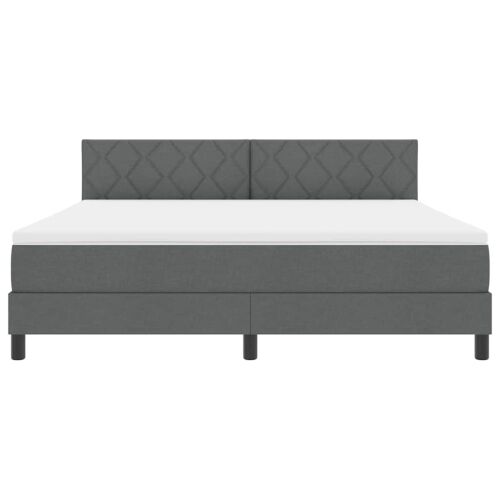 Box spring krevet Tamno siva 180 x 200 cm tkanina - Tamno siva 180 x 200 cm Dizajn s rombovima Cijena