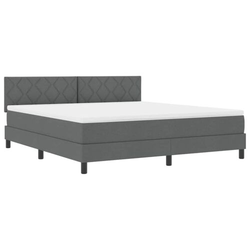 Box spring krevet Tamno siva 180 x 200 cm tkanina - Tamno siva 180 x 200 cm Dizajn s rombovima Cijena