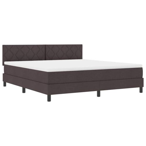 Box spring krevet Tamno smeđa 180 x 200 cm tkanina - Tamno smeđa 180 x 200 cm Dizajn s rombovima Cijena