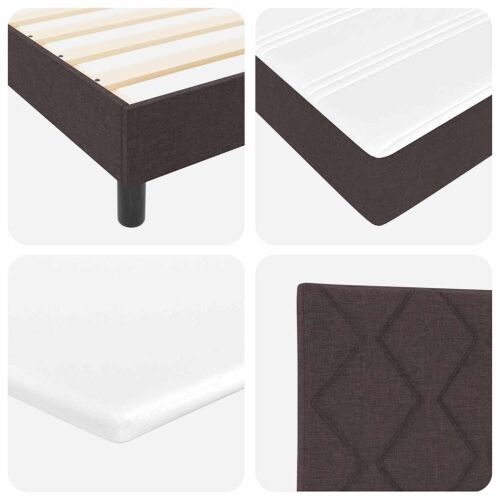 Box spring krevet Tamno smeđa 180 x 200 cm tkanina - Tamno smeđa 180 x 200 cm Dizajn s rombovima Cijena