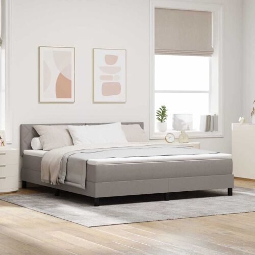 Box spring krevet Sivo-smeđa 180 x 200 cm tkanina - Sivo-smeđa 180 x 200 cm Dizajn s rombovima Cijena
