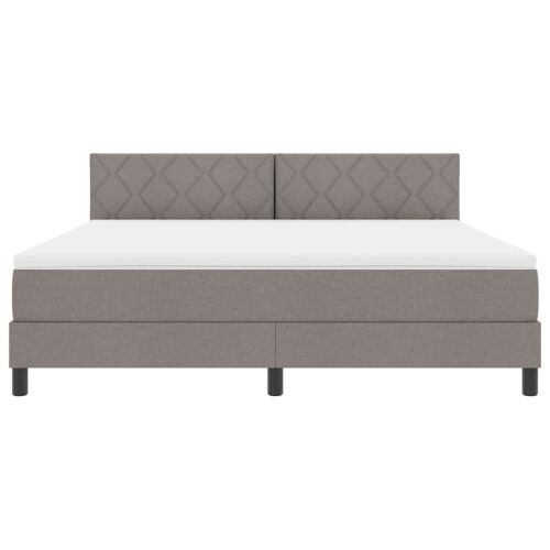 Box spring krevet Sivo-smeđa 180 x 200 cm tkanina - Sivo-smeđa 180 x 200 cm Dizajn s rombovima Cijena