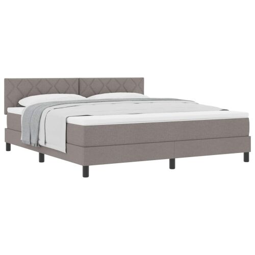 Box spring krevet Sivo-smeđa 180 x 200 cm tkanina - Sivo-smeđa 180 x 200 cm Dizajn s rombovima Cijena