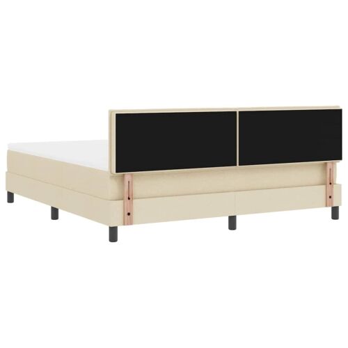 Box spring krevet s jastukom Krema 180 x 200 cm tkanina - Krem 180 x 200 cm Dizajn s rombovima Cijena