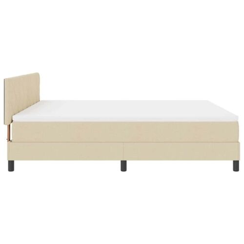 Box spring krevet s jastukom Krema 180 x 200 cm tkanina - Krem 180 x 200 cm Dizajn s rombovima Cijena