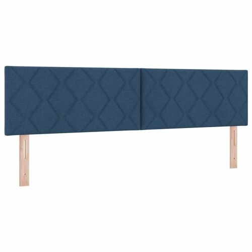 Box spring krevet s uzglavljem Plava 180 x 200 cm tkanina - Plava 180 x 200 cm Dizajn s rombovima Cijena
