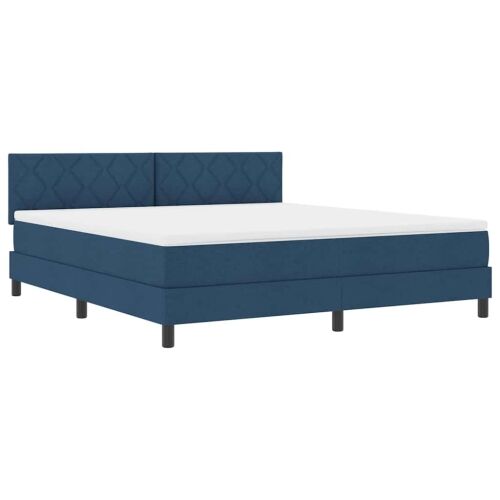 Box spring krevet s uzglavljem Plava 180 x 200 cm tkanina - Plava 180 x 200 cm Dizajn s rombovima Cijena