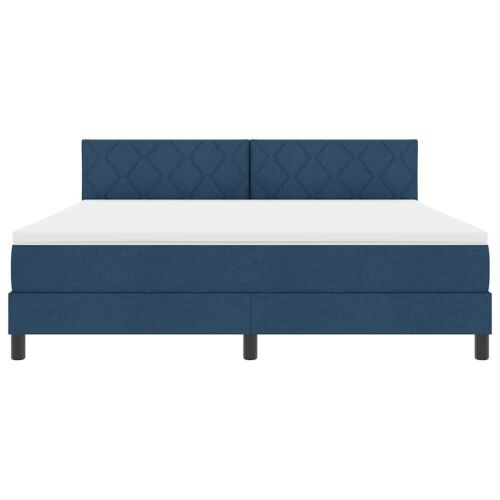 Box spring krevet s uzglavljem Plava 180 x 200 cm tkanina - Plava 180 x 200 cm Dizajn s rombovima Cijena