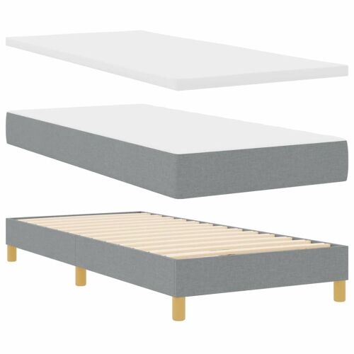 Box spring krevet Svijetlo siva 80 x 200 cm tkanina - Svjetlosiva 80 x 200 cm Prošiveno gumbima Cijena