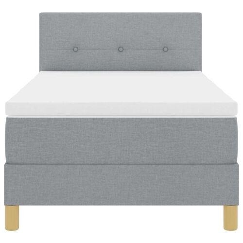 Box spring krevet Svijetlo siva 80 x 200 cm tkanina - Svjetlosiva 80 x 200 cm Prošiveno gumbima Cijena