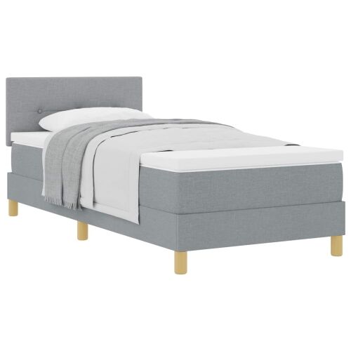 Box spring krevet Svijetlo siva 80 x 200 cm tkanina - Svjetlosiva 80 x 200 cm Prošiveno gumbima Cijena