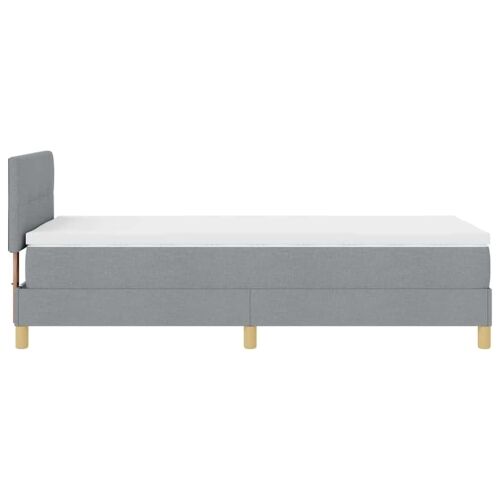 Box spring krevet Svijetlo siva 80 x 200 cm tkanina - Svjetlosiva 80 x 200 cm Prošiveno gumbima Cijena