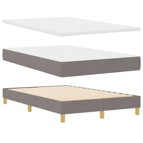 Box spring krevet Sivo-smeđa 120 x 190 cm tkanina - Sivo-smeđa 120 x 190 cm Prošiveno gumbima Cijena