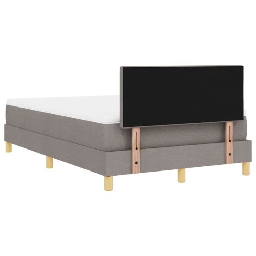 Box spring krevet Sivo-smeđa 120 x 190 cm tkanina - Sivo-smeđa 120 x 190 cm Prošiveno gumbima Cijena