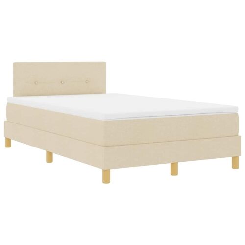 Box spring krevet s jastukom Krema 120 x 190 cm tkanina - Krema 120 x 190 cm Prošiveno gumbima Cijena