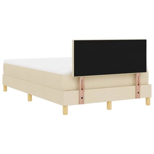 Box spring krevet s jastukom Krema 120 x 190 cm tkanina - Krema 120 x 190 cm Prošiveno gumbima Cijena