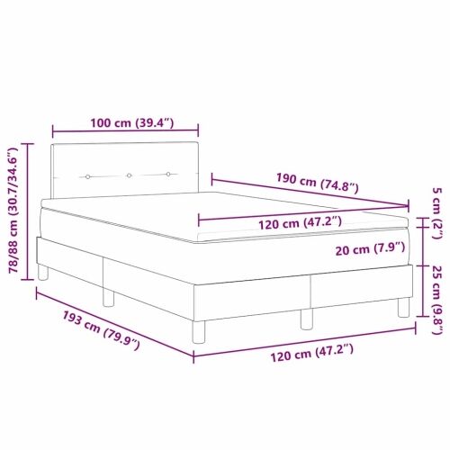 Box spring krevet s jastukom Krema 120 x 190 cm tkanina - Krema 120 x 190 cm Prošiveno gumbima Cijena