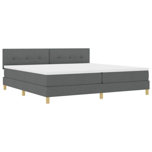 Box spring krevet Tamno siva 200 x 200 cm tkanina - Tamno siva 200 x 200 cm Prošiveno gumbima Cijena