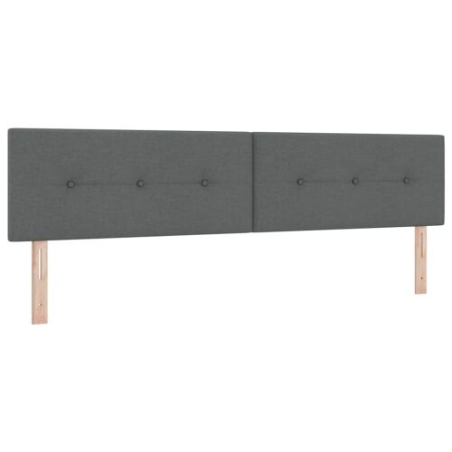 Box spring krevet Tamno siva 200 x 200 cm tkanina - Tamno siva 200 x 200 cm Prošiveno gumbima Cijena