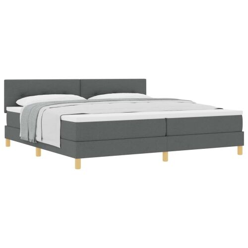 Box spring krevet Tamno siva 200 x 200 cm tkanina - Tamno siva 200 x 200 cm Prošiveno gumbima Cijena