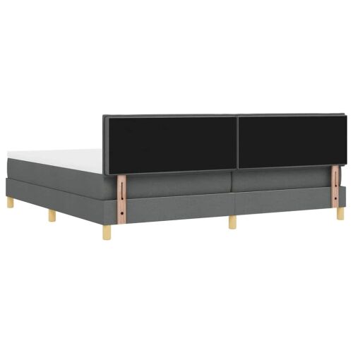 Box spring krevet Tamno siva 200 x 200 cm tkanina - Tamno siva 200 x 200 cm Prošiveno gumbima Cijena