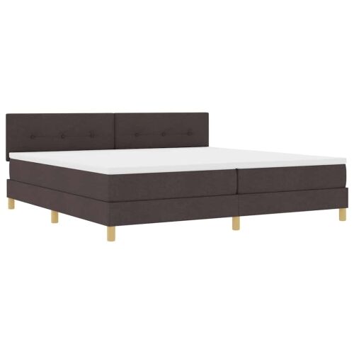 Box spring krevet Tamno smeđa 200 x 200 cm tkanina - Tamno smeđa 200 x 200 cm Prošiveno gumbima Cijena