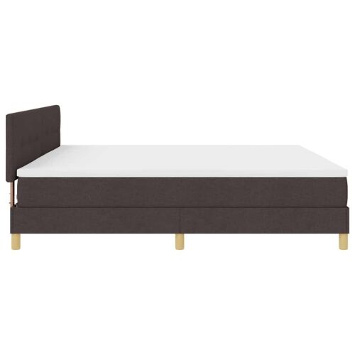 Box spring krevet Tamno smeđa 200 x 200 cm tkanina - Tamno smeđa 200 x 200 cm Prošiveno gumbima Cijena